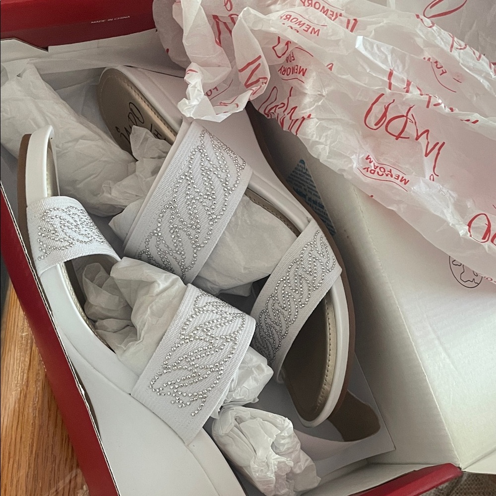 Impo White Embellished Sandals